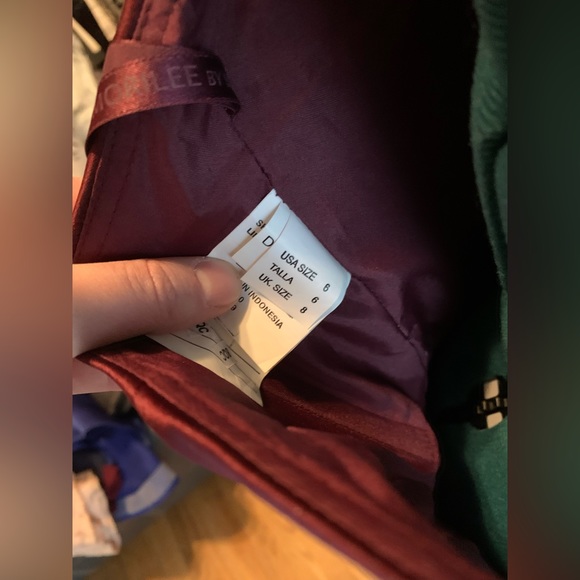 Morilee David’s Bridal Wine Satin High-neck A-Line Bridesmaids Dress - Picture 10 of 10